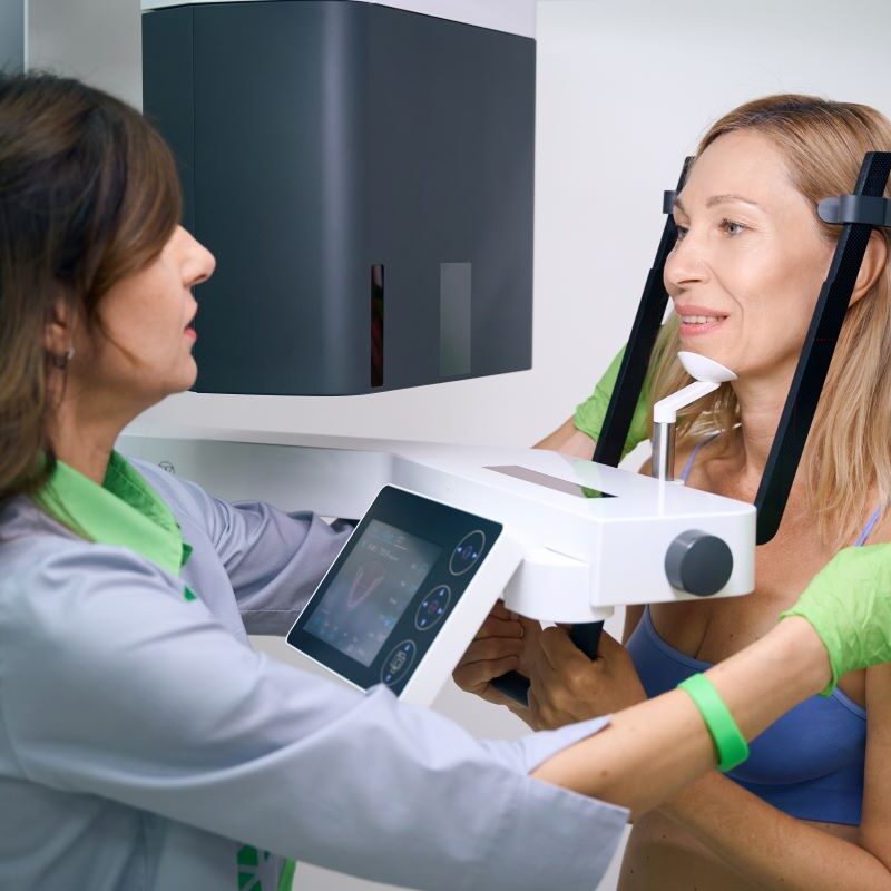 Woman in a CBCT Machine in San Francisco, California