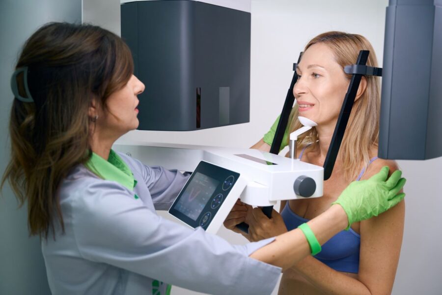 Woman in a CBCT Machine in San Francisco, California